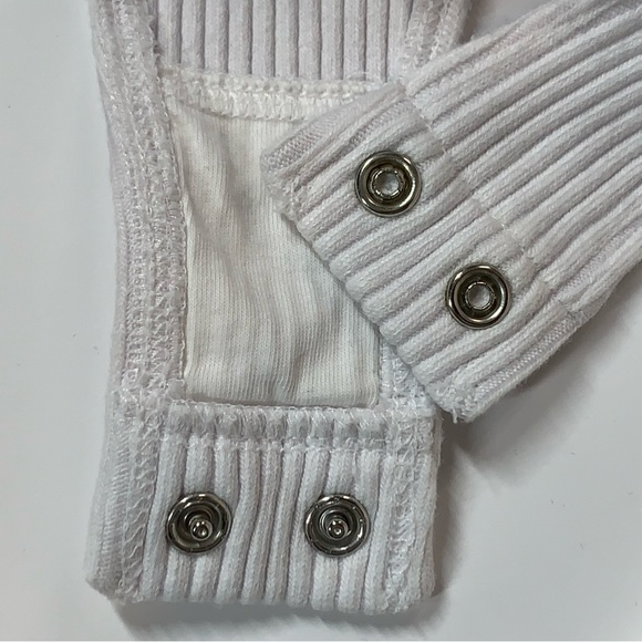 Vince Rib Scoop Back Bodysuit in Optic White - Picture 9 of 11